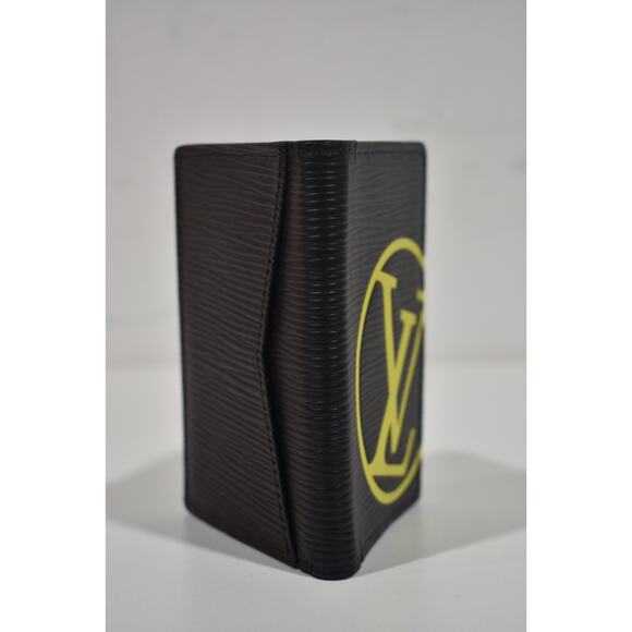 Louis Vuitton Black Epi Leather Yellow Monogram Logo Pocket Organizer Wallet - Picture 3 of 7